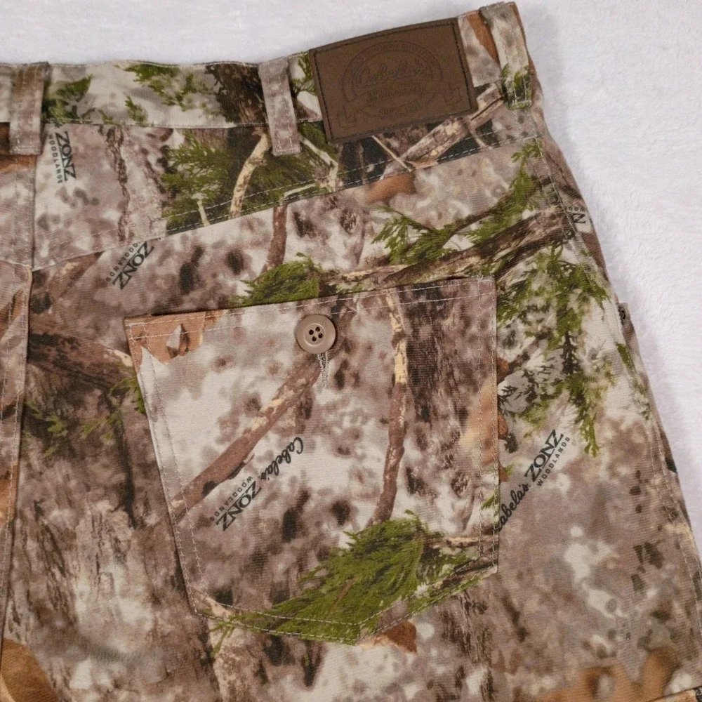 Men's‎ Cabelas Zonz Woodland Camo Pants  Lightweight Hunting Outdoors Size 36x32